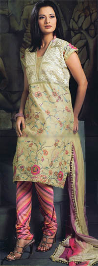 cream color salwar kameez