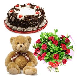 Send Teddy Chocolates Flowers to Dharwad
