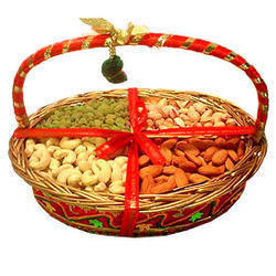 A cane basket of Mix dryfruits to dharwad