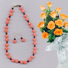 Orange colour beads with orange roses